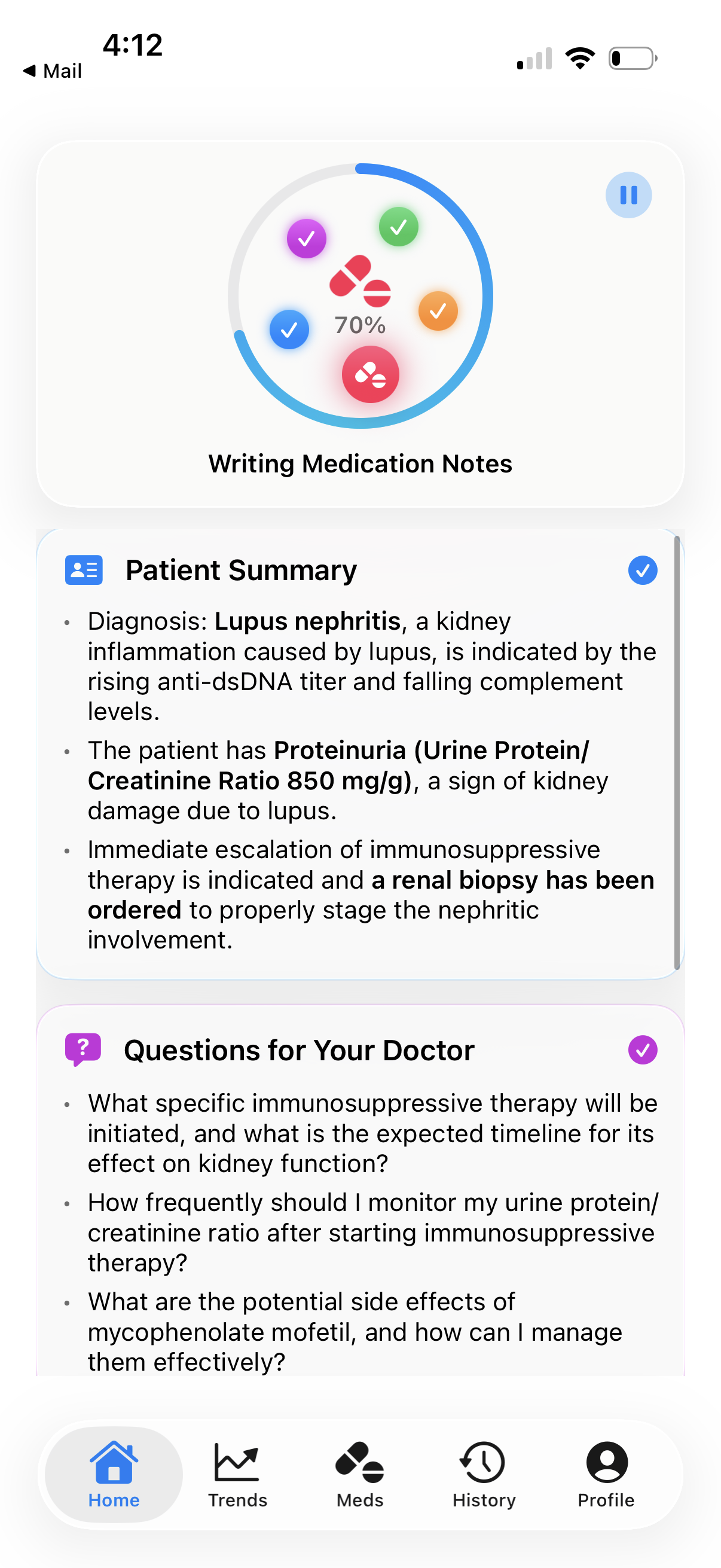 Localabs writing the report section by section, on-device